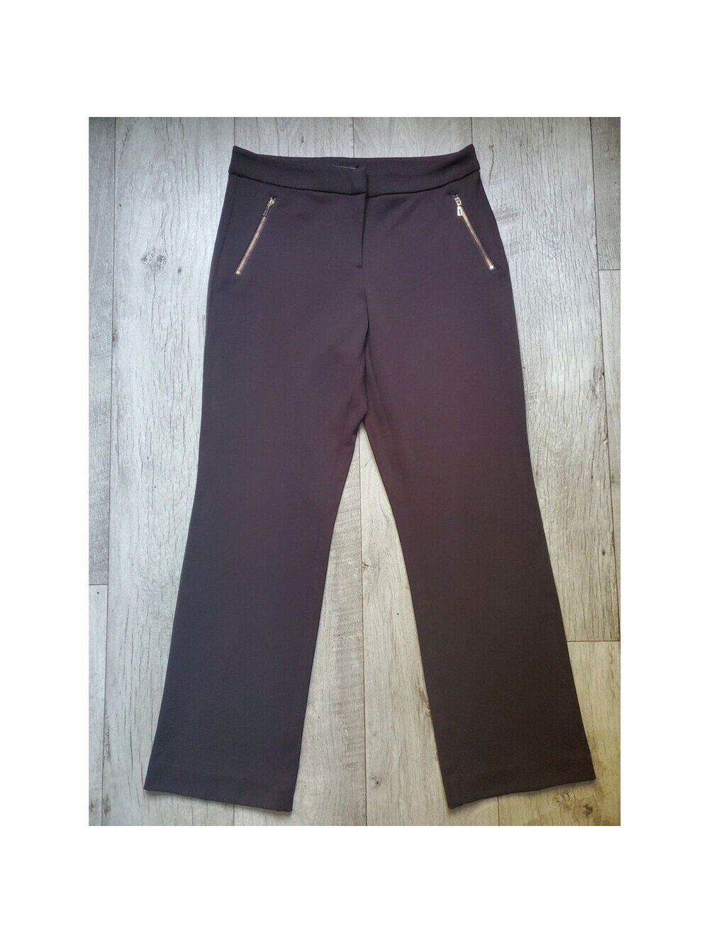 Marc NY Andrew Marc Womens High Waisted Bootleg Straight Brown Pants Size 8